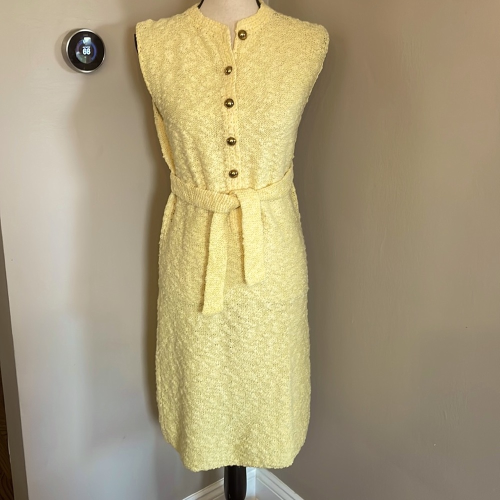 Super RARE one of a kind 1960s St John Knits Canary Yellow Knit Vintage60s Dress